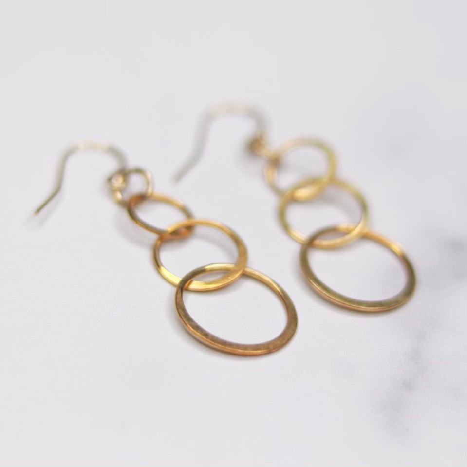 Multi-Loop Link Earrings in Gold Filled or Sterling Silver  NEW