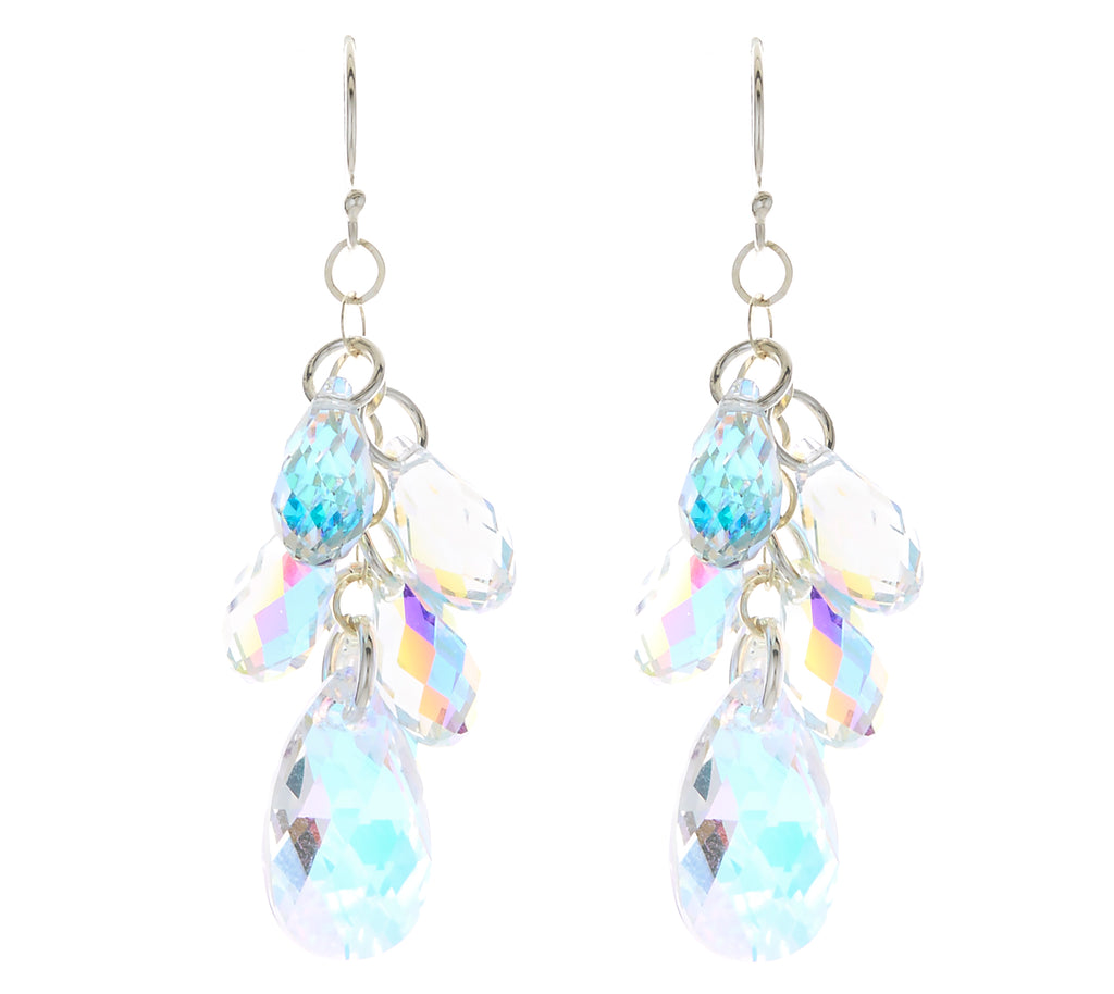 Crystal Pear Multi-Drop Earrings - Bridal