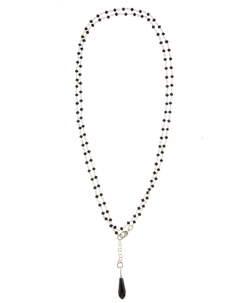 Jet Swarovski Crystal Multi-Wrap Necklace/Bracelet Combo in Sterling Silver or Gold Filled  NEW