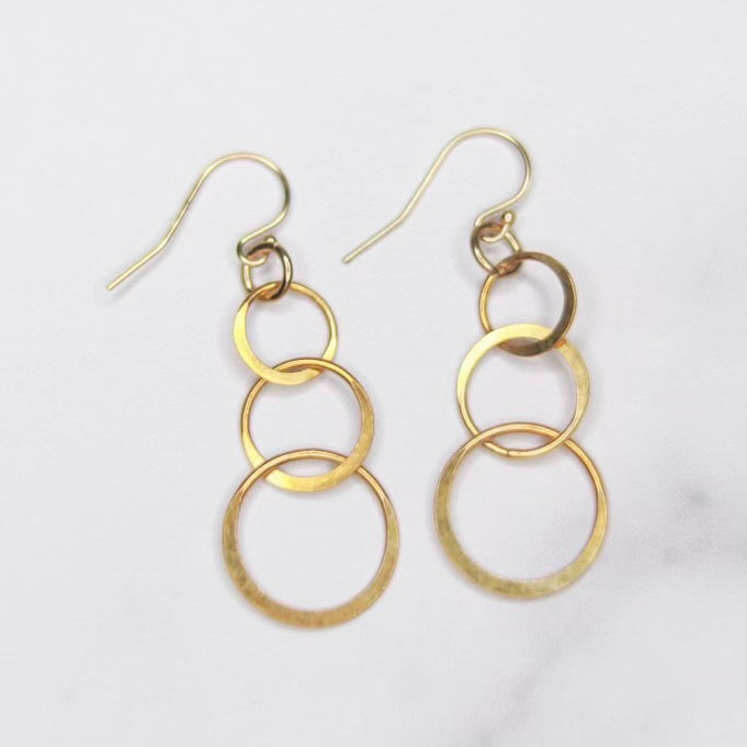 Multi-Loop Link Earrings in Gold Filled or Sterling Silver  NEW