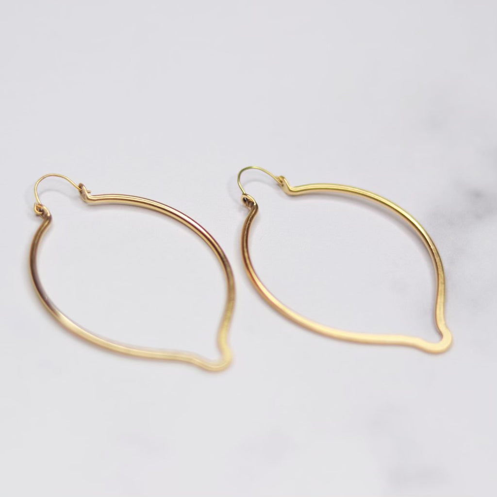 Oval Point Earrings in Antiqued Gold or Antiqued Silver NEW