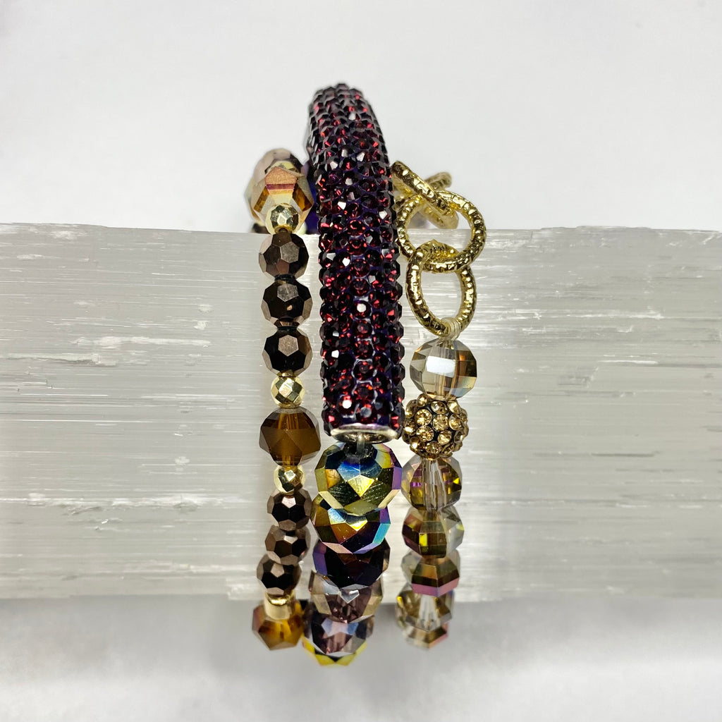 Plum Sparkle Stretch Bracelet Bundle  NEW