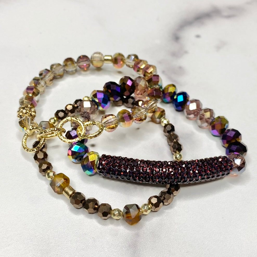 Plum Sparkle Stretch Bracelet Bundle  NEW