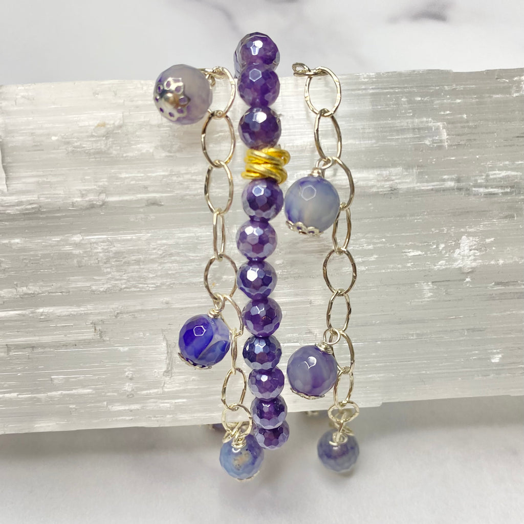 Purple Iolite Drop & Stretch Bracelet Bundle  NEW