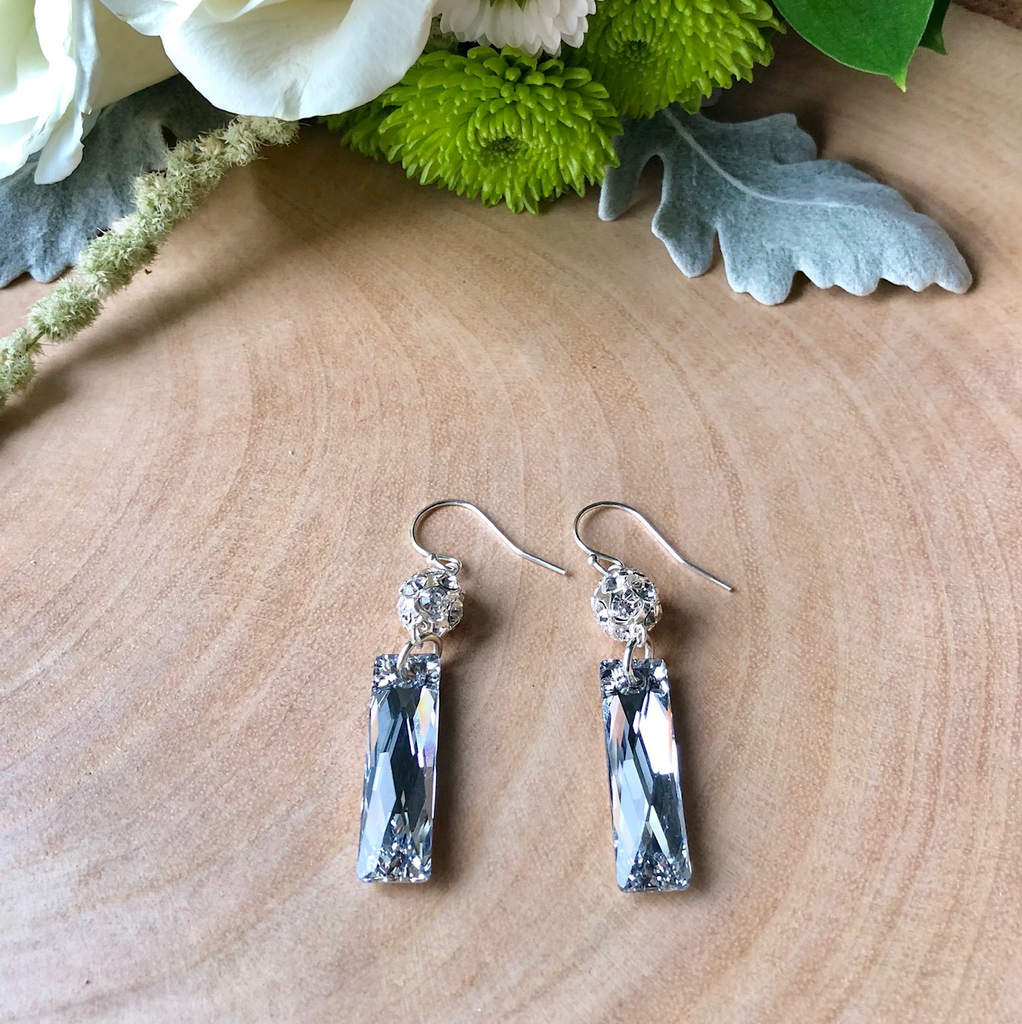 Crystal Baguette Earrings NEW