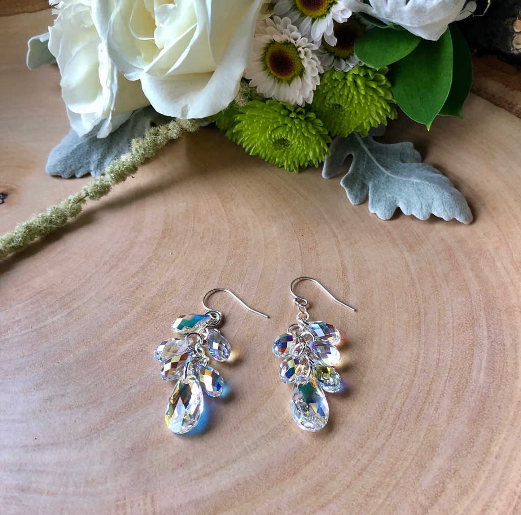 Crystal Pear Multi-Drop Earrings NEW