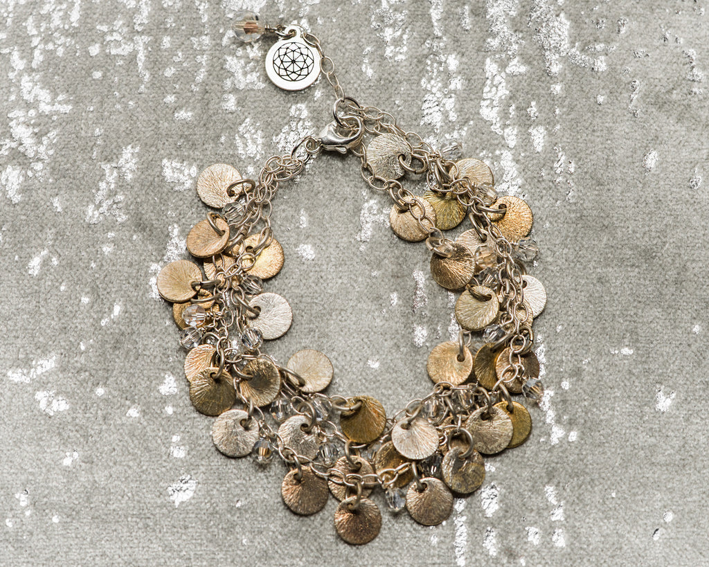 Tri-Strand Sterling Silver Mini Disc Bracelet