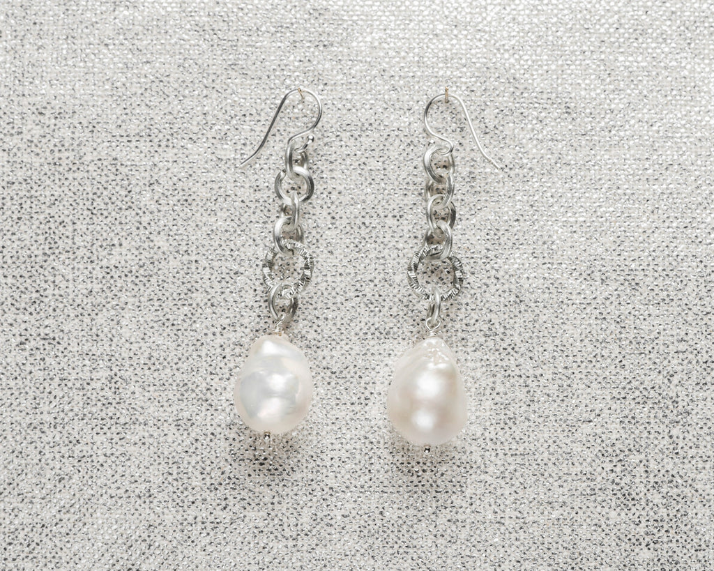 Life Bejeweled Baroque Pearl Long Drop Earrings