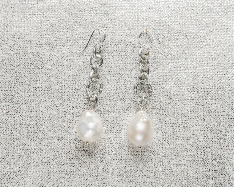 Life Bejeweled Baroque Pearl Long Drop Earrings
