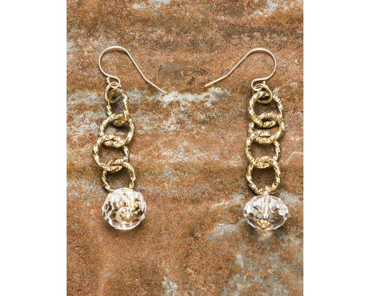 Gold Filled Etched Multi Loop Long Earrings