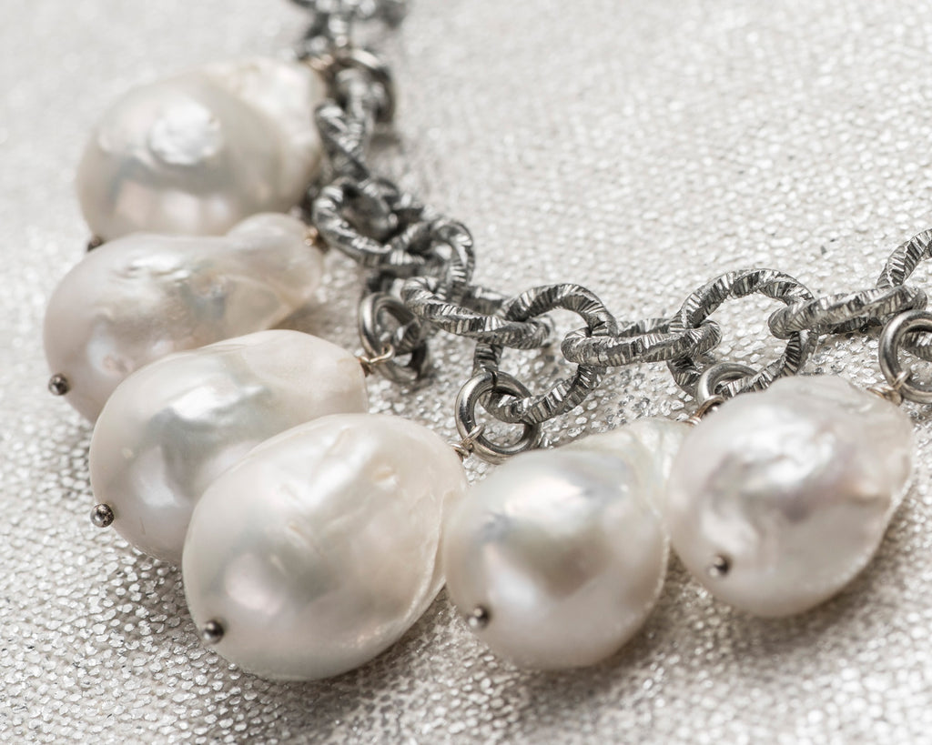 Life Bejeweled Multi-Drop Baroque Pearl Chunky Necklace Detail