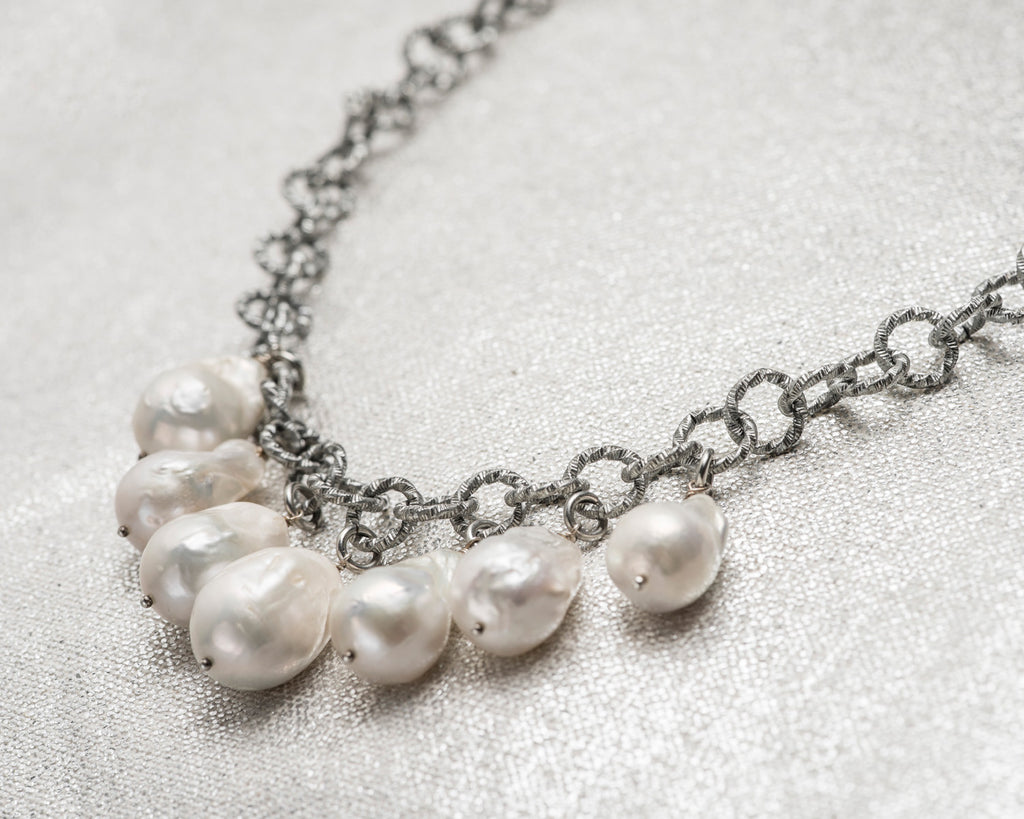 Life Bejeweled Multi-Drop Baroque Pearl Chunky Necklace