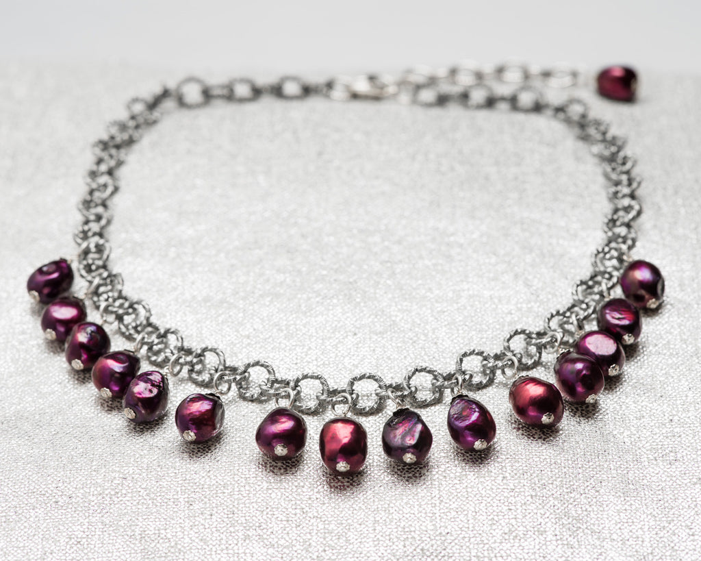 Life Bejeweled Multi-Drop Black Cherry Baroque Pearl Chunky Necklace