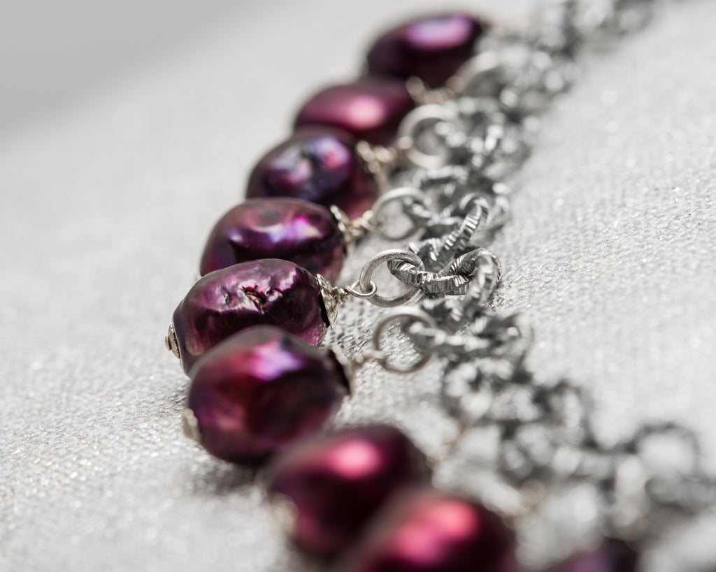 Life Bejeweled Multi-Drop Black Cherry Baroque Pearl Chunky  Detail