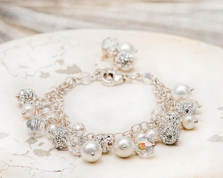 Life Bejeweled Signature Bride Tri-Strand Drop Bracelet