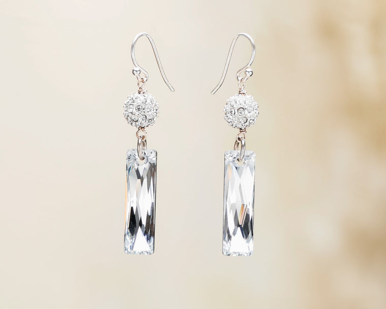 Crystal Baguette Earrings - OLD