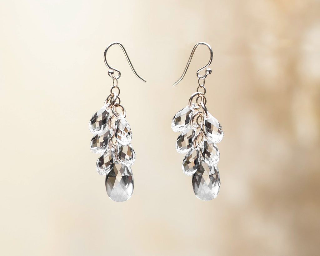 Crystal Pear Multi-Drop Earrings