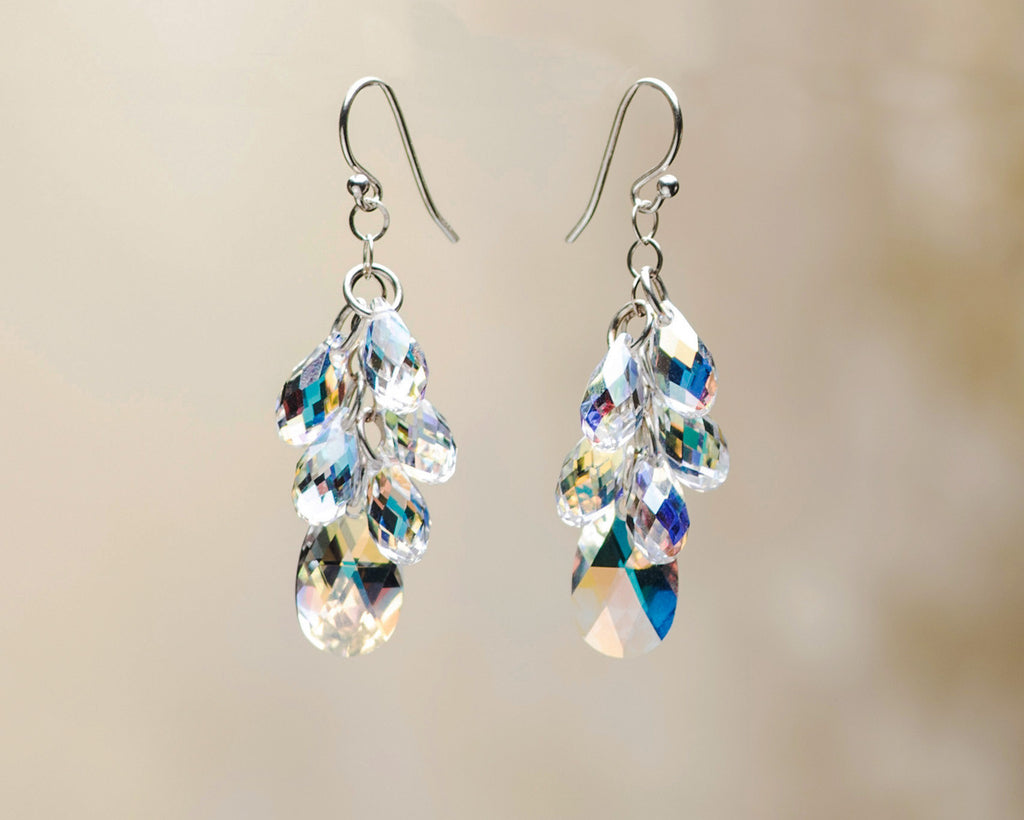 Crystal Pear Multi-Drop Earrings - Bridal