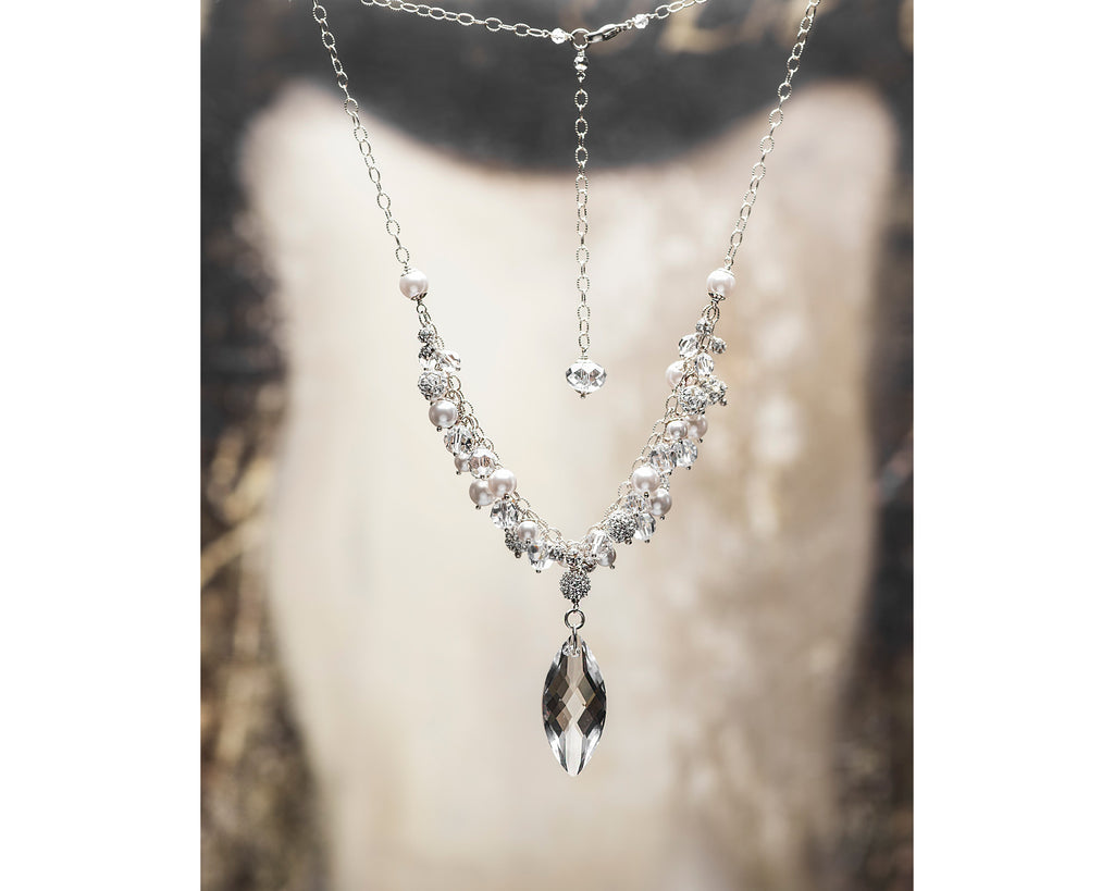 Signature Wedding Crystal Drop Necklace - OLD