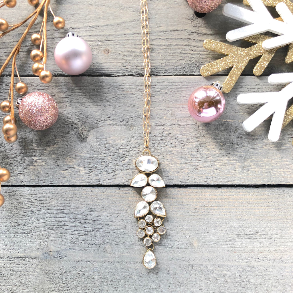 Gold Filled Multi Crystal Link Pendant Necklaces NEW