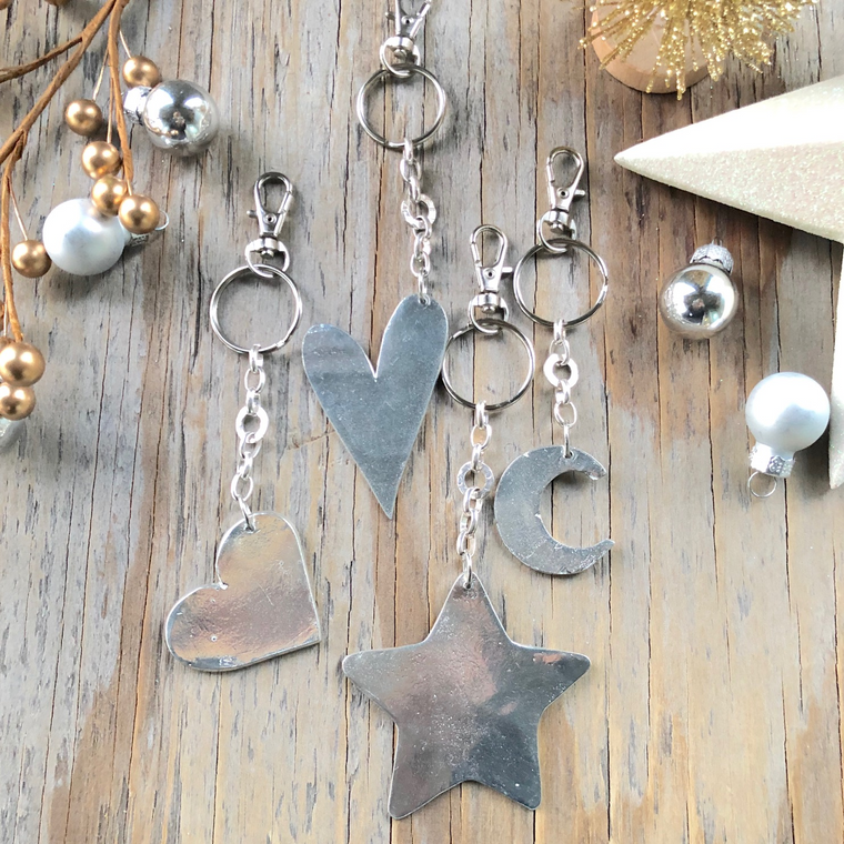 Pewter Cut-Out Shape Keychains  NEW