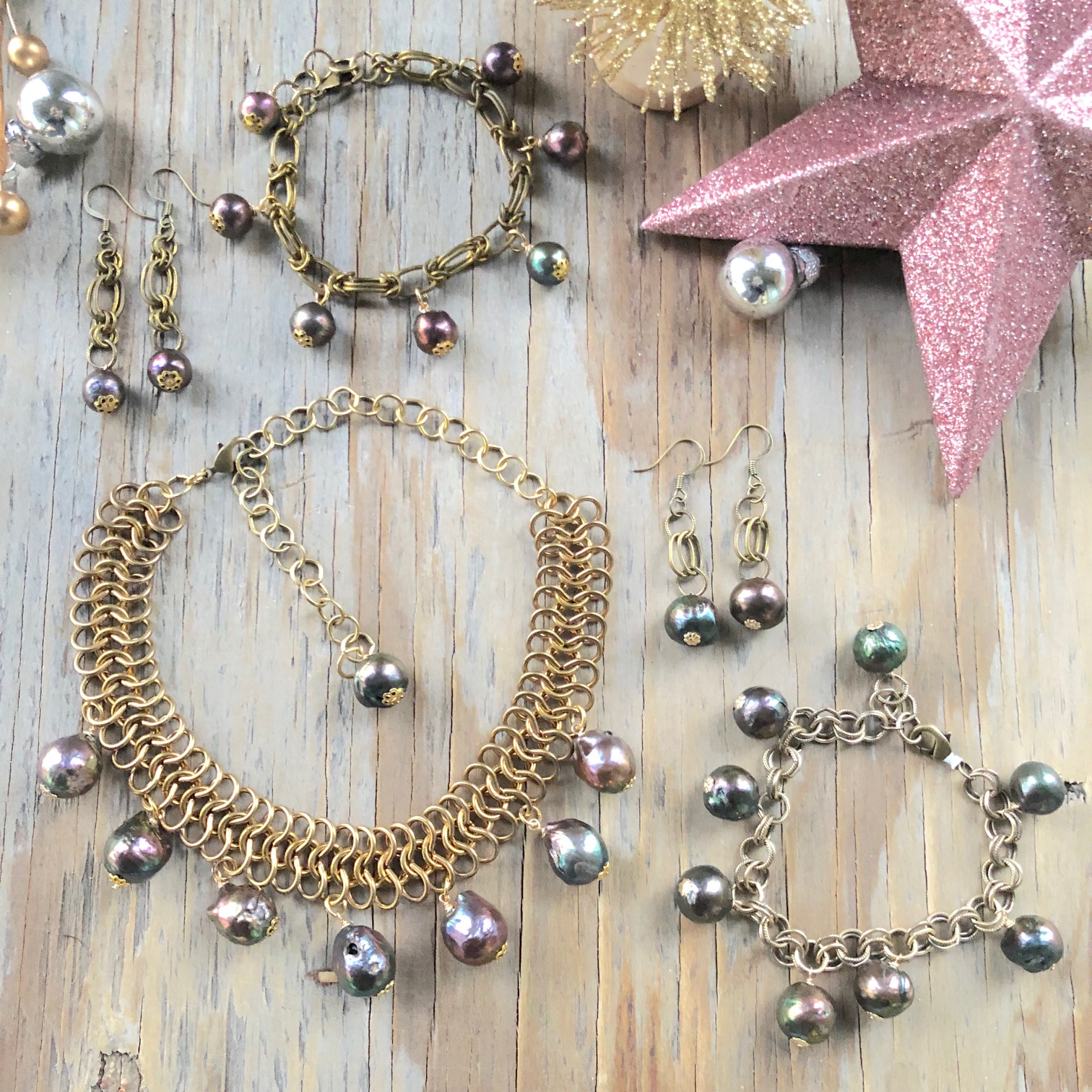 Life Bejeweled Chainmaille Necklace w/Swarovski Crystal Rivoli