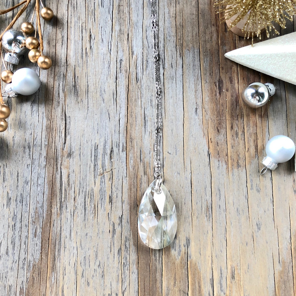 Crystal Long Drop Pendant Necklaces  NEW