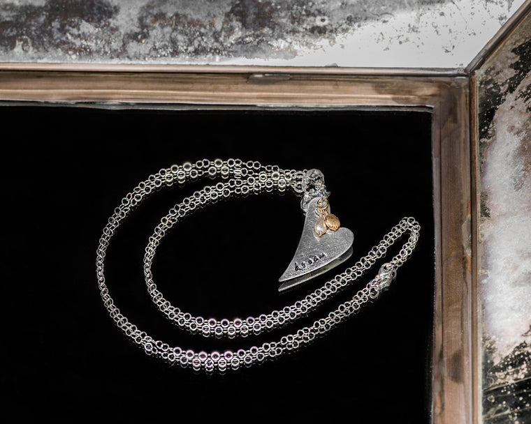 Life Bejeweled Necklace w/Hanging Heart Pendant and Swarovski Crystal Rondelle