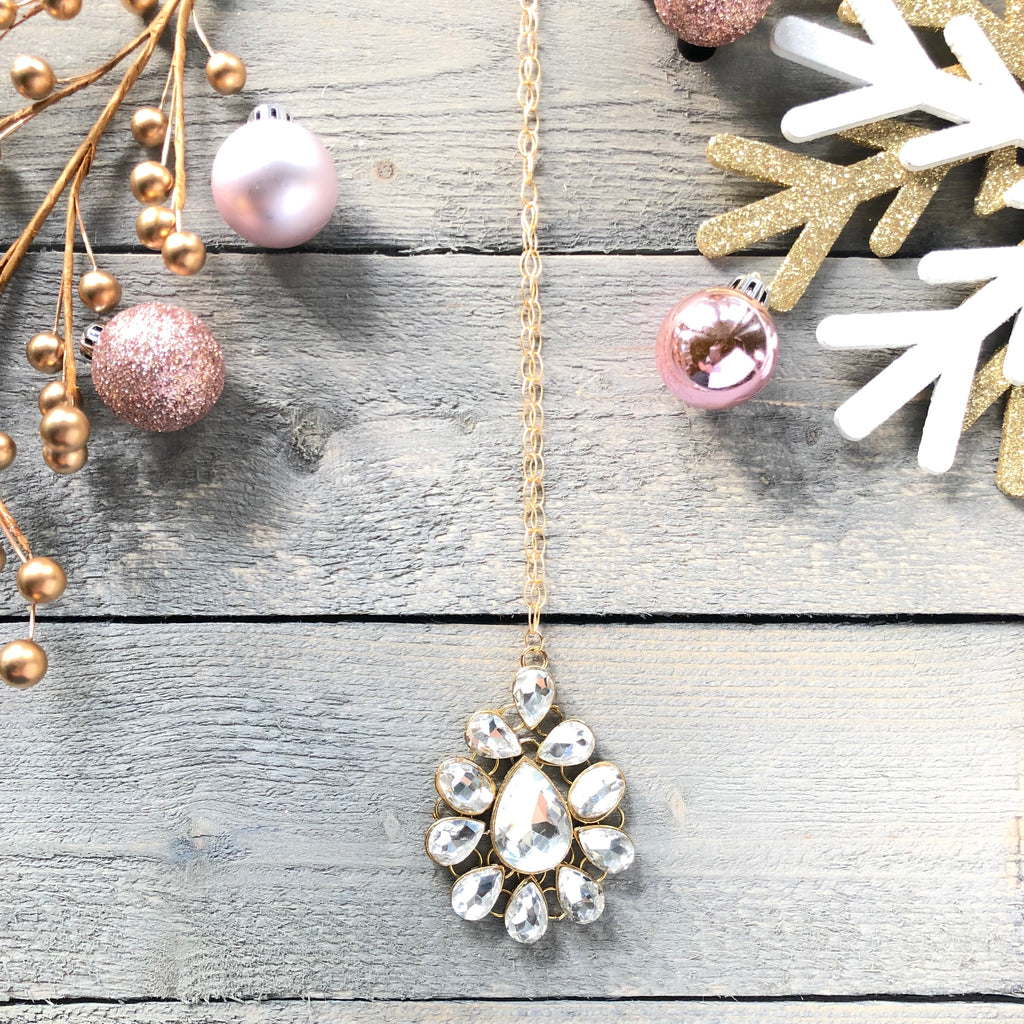 Gold Filled Multi Crystal Link Pendant Necklaces NEW
