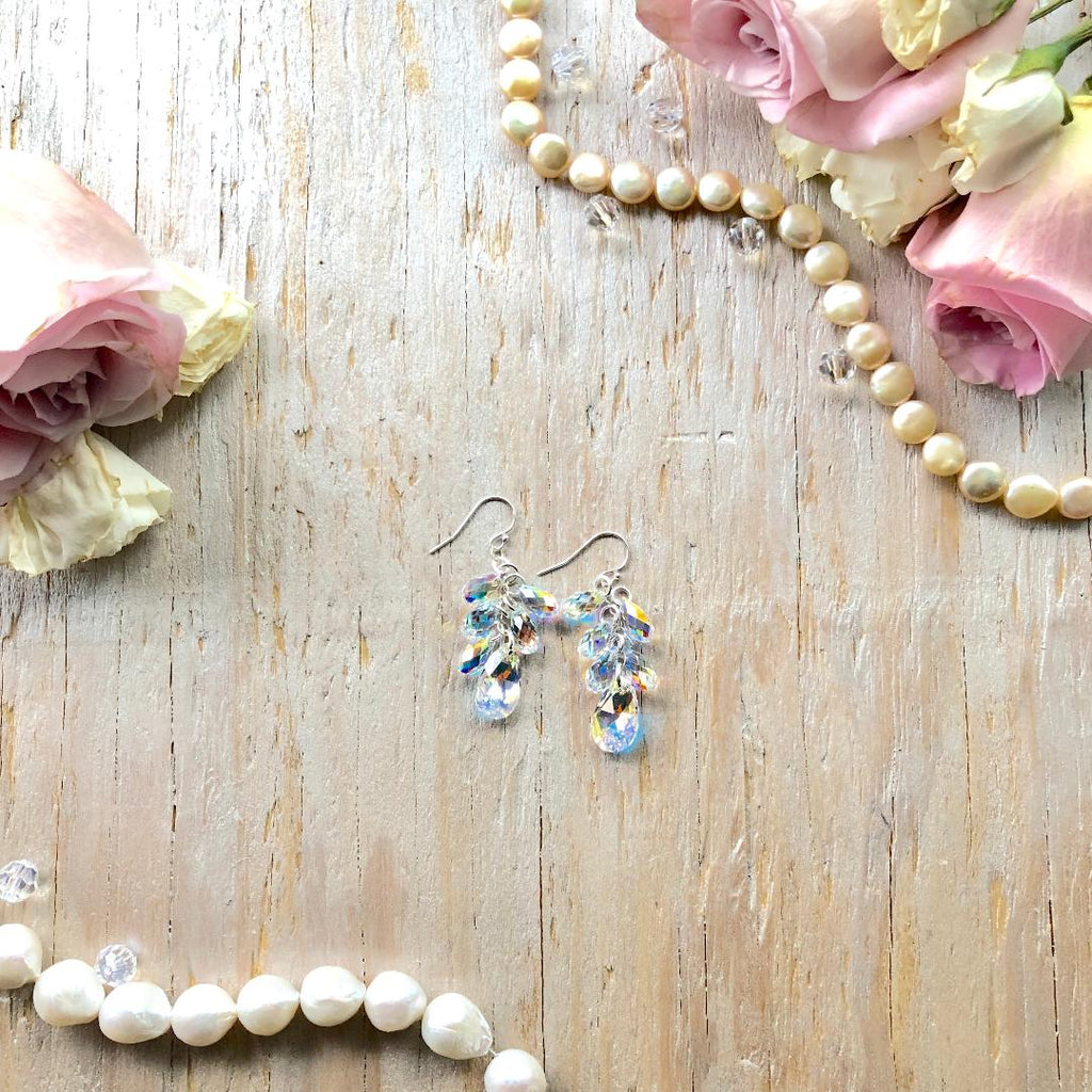 Crystal Pear Multi-Drop Earrings - Bridal