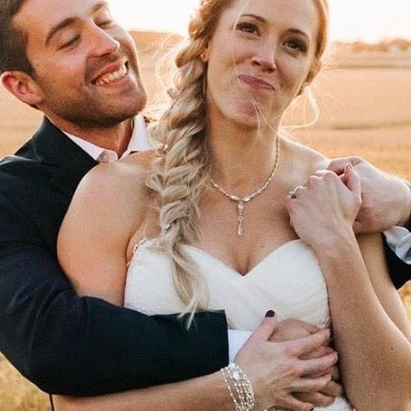 Bridal Swarovski Crystal Long Back Drop Necklace  NEW