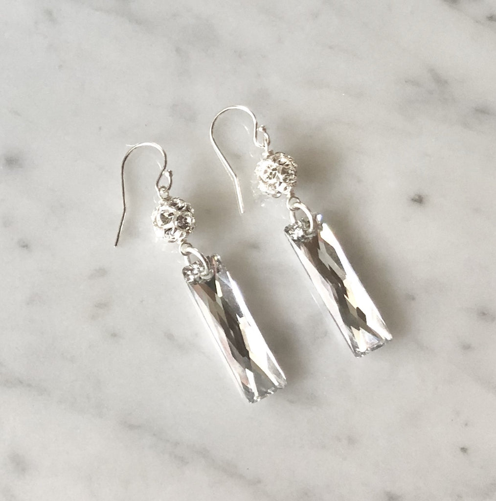 Crystal Baguette Earrings NEW