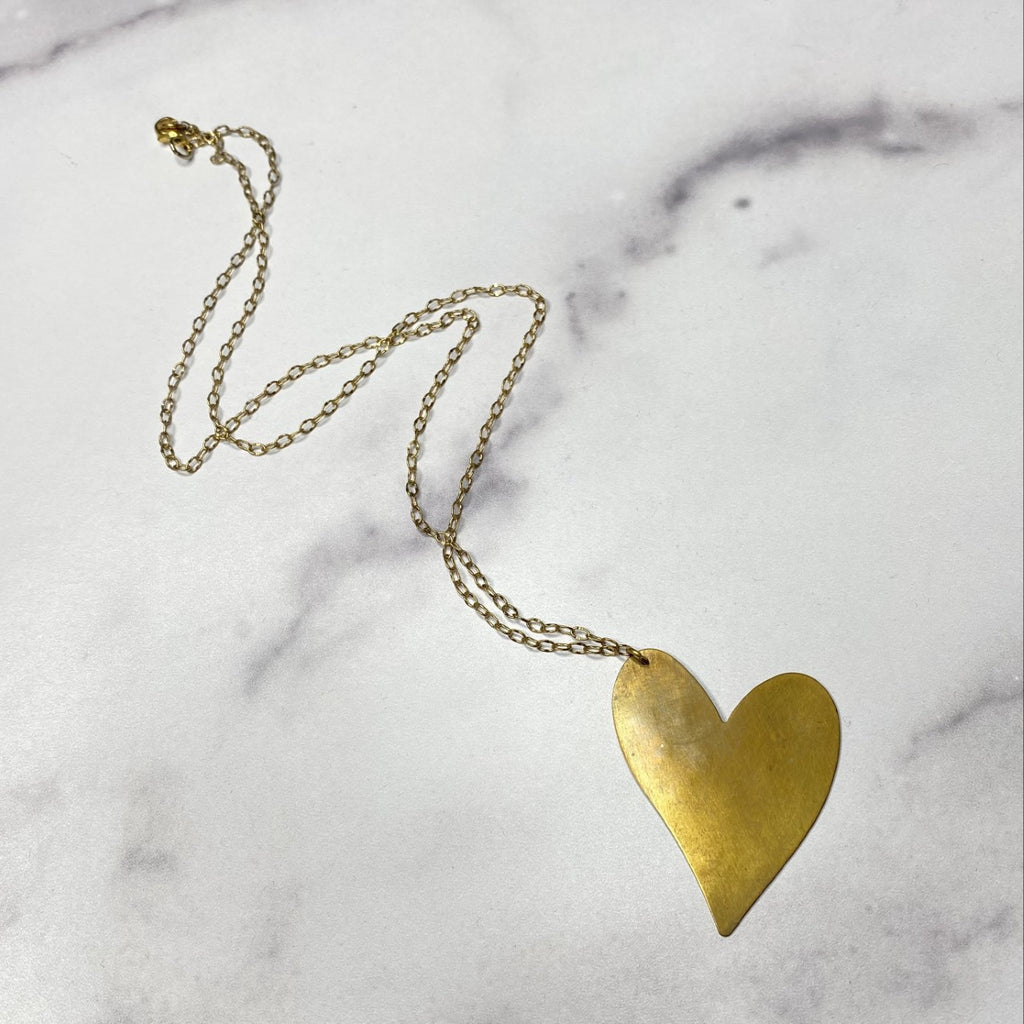 Gold Filled Hanging Heart Pendant Necklace    NEW
