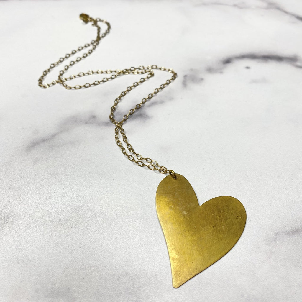 Gold Filled Hanging Heart Pendant Necklace    NEW