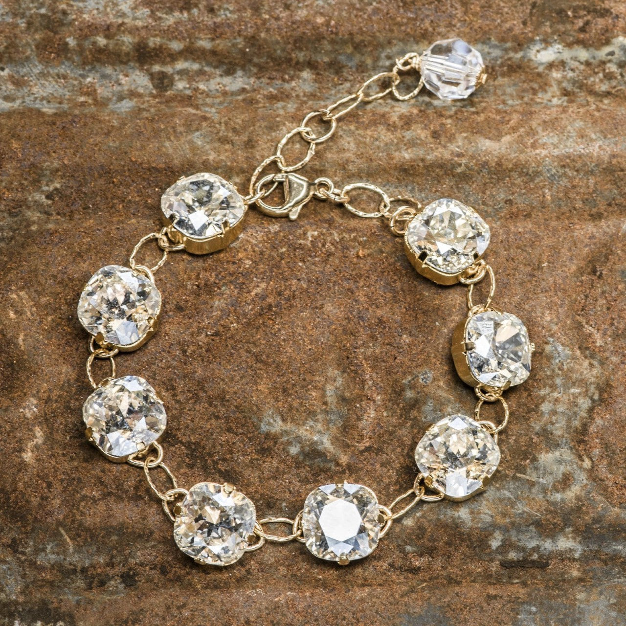 Life Bejeweled Gold Link Bracelet w/ Moonlight Swarovski Crystals -  LifeBejeweled